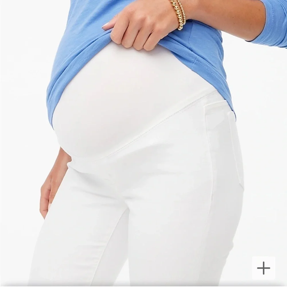 J Crew White Straight Leg Maternity Jeans Size 28 Signature Stretch